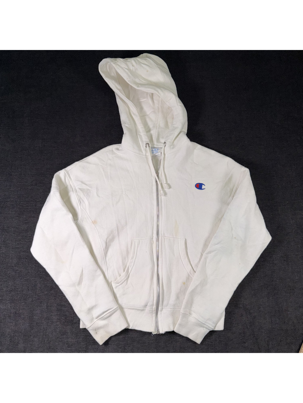 Champion Reverse Weave White Full Zip Hoodie X-Small